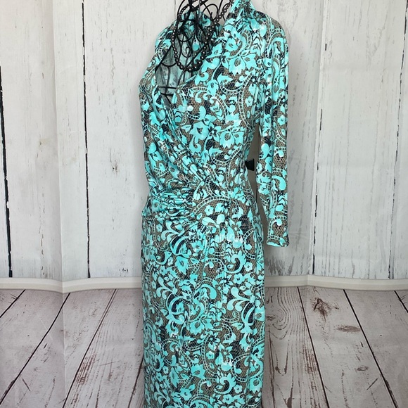 Teal Wrap Dress - Picture 8 of 8
